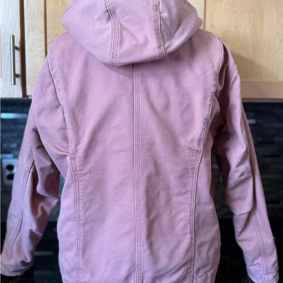 Rare Pink Carharrt Hooded, Canvas, Sherpa Lined Coat - Picture 3 of 9